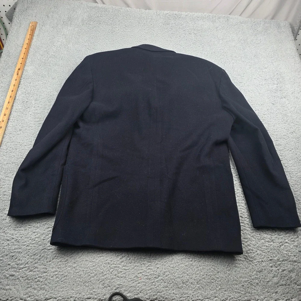 J. Crew Mens Navy Blue‎ Wool Cashmere Blend 3-Button Blazer Sport Coat Size L